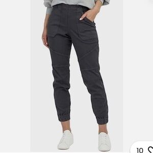 Spanx Twill Stretch Joggers in Washed Black